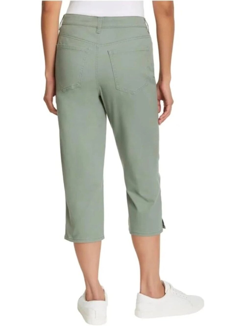 NWT Gloria Vanderbilt Women's 14 Green Amanda Cloud Twill Capri Pants C0563 - Picture 2 of 14